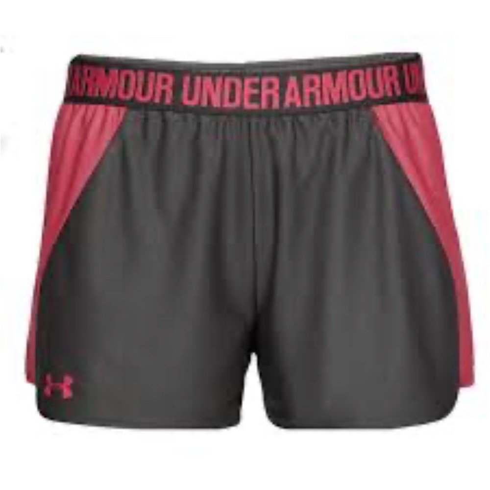 Under Armour Play Up 2.0 Gray/Pink Athletic Shorts Small